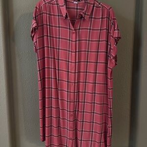 Old Navy Pink Boxy Button Down Dress